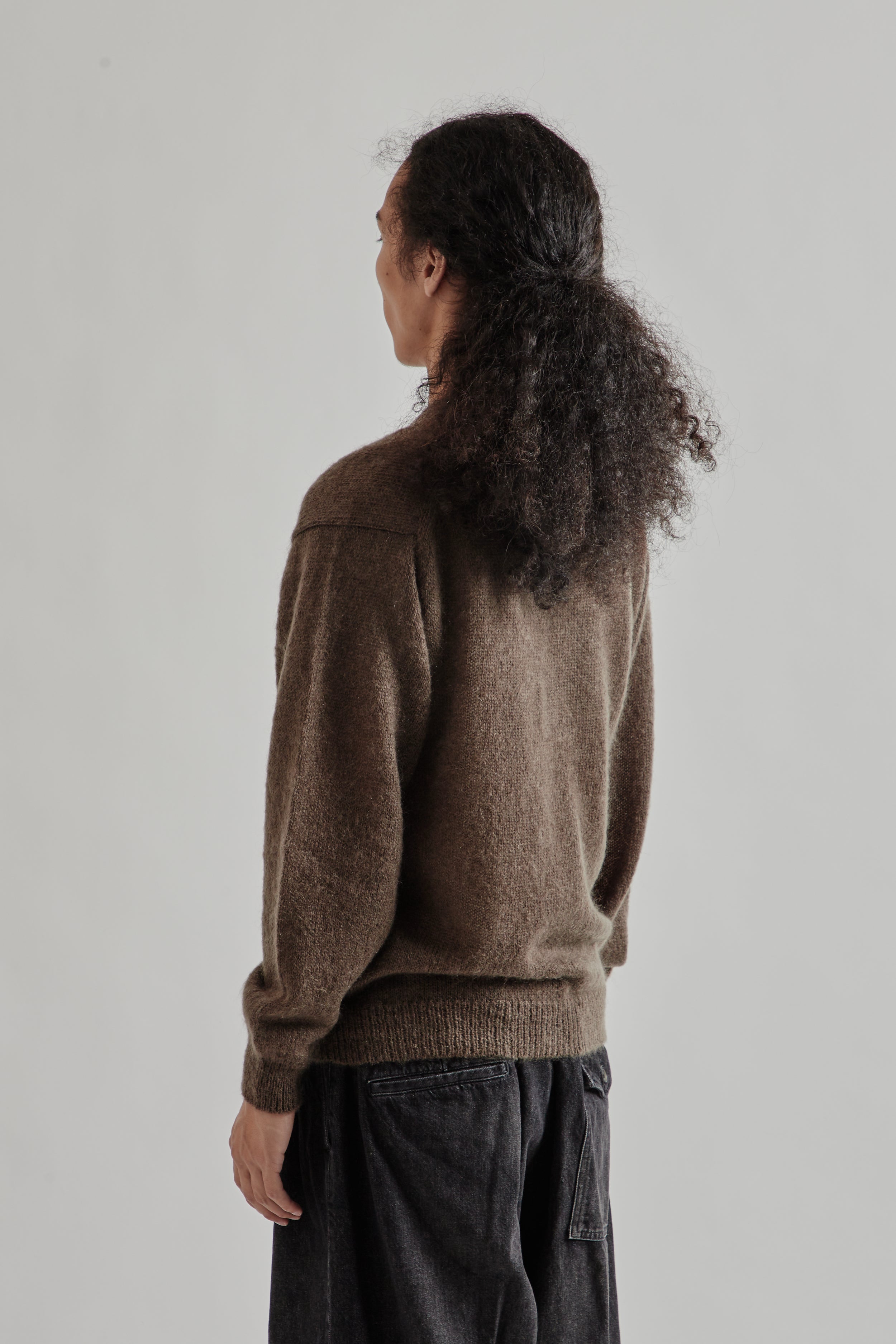 Batoner Pure Mohair V Cardigan - Olive | Wallace Mercantile Shop