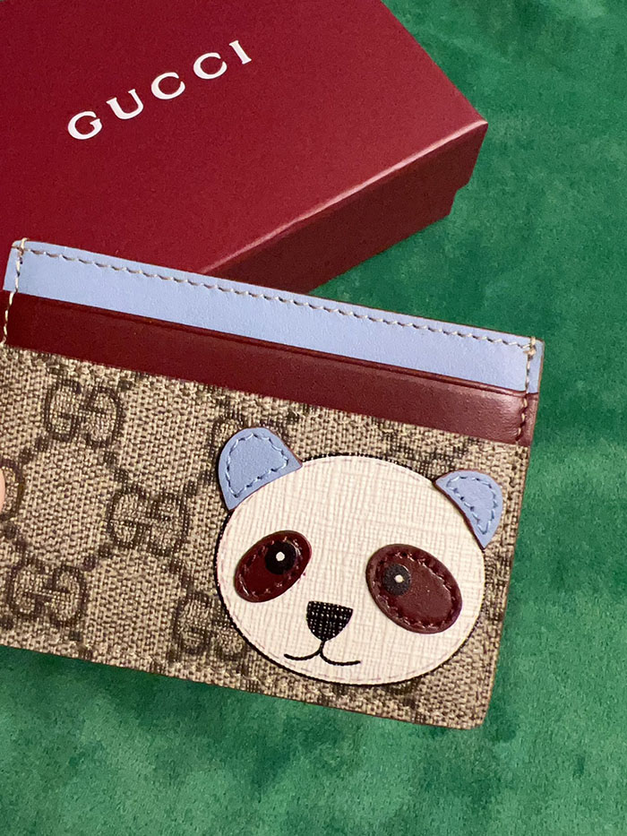 グッチ パンダ ディテール付き バイカラー GG カードケース 818769