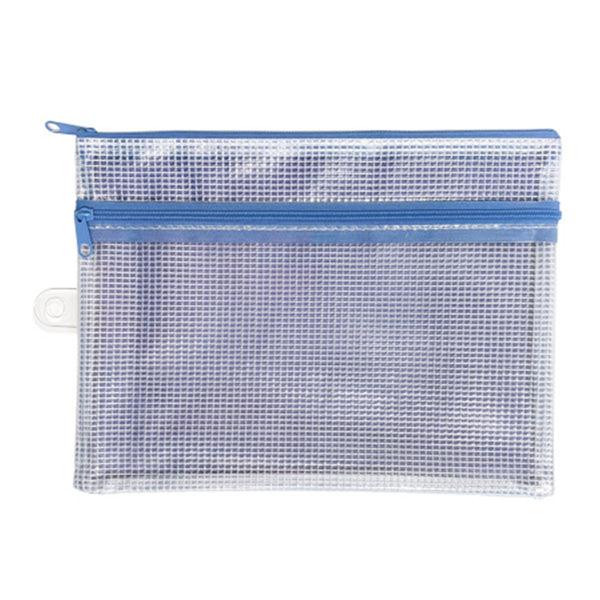 まとめ買い】メッシュポーチ クリアポーチ Wファスナーポーチ A5 0892