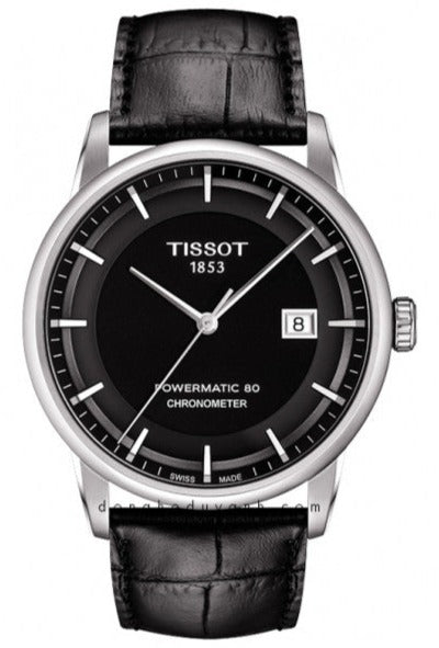 Tissot T Classic Luxury Powermatic 80 Black Dial Black Leather