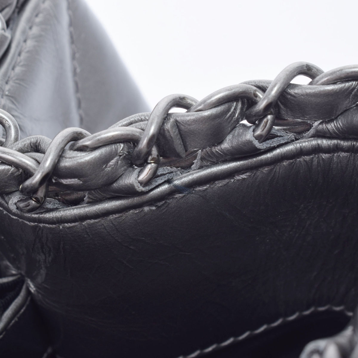 チェーンミートート グレー/ヴィンテージシルバー金具 A50495 エイジド