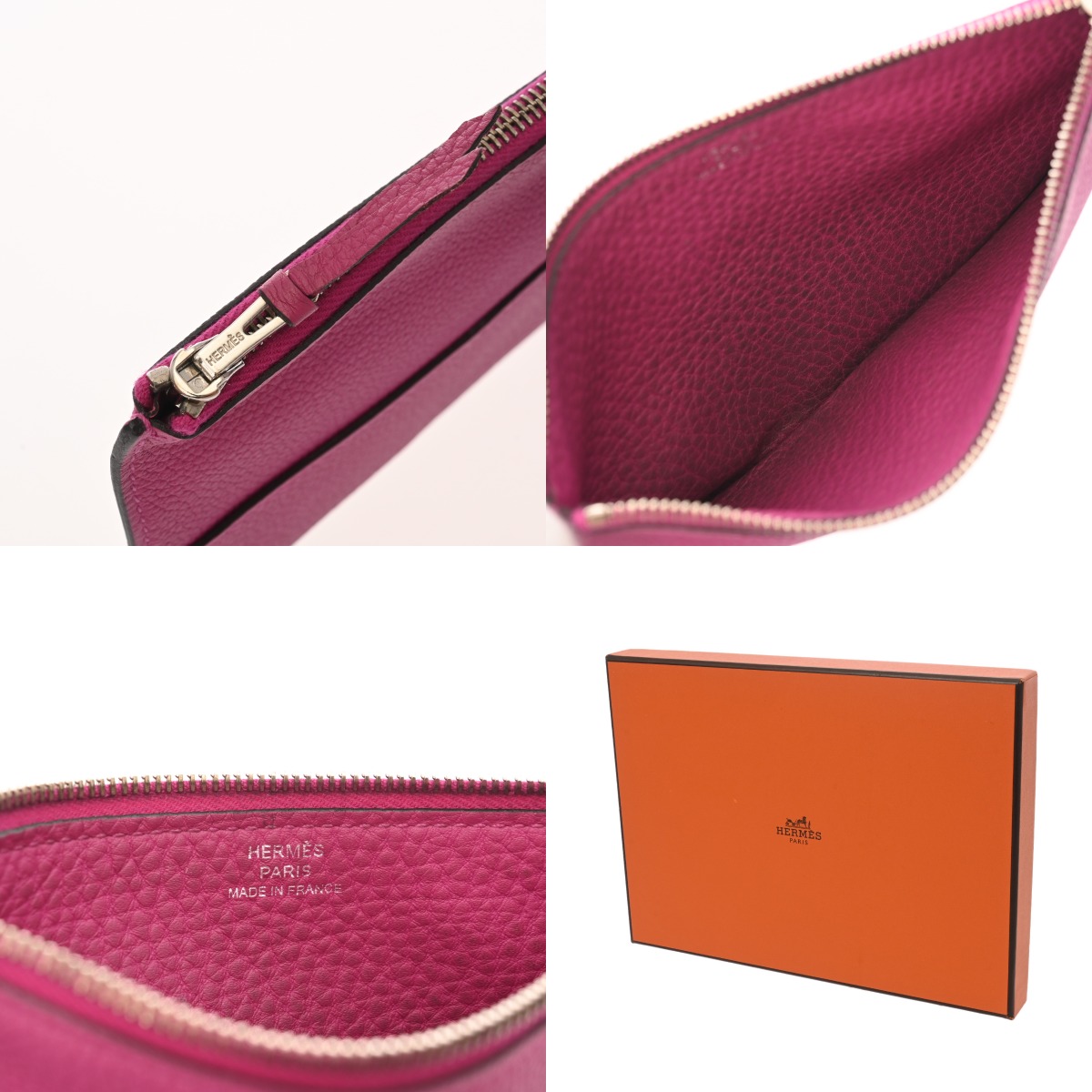 エルメス ドゴン GM ローズパープル トゴ レディース 財布 【中古