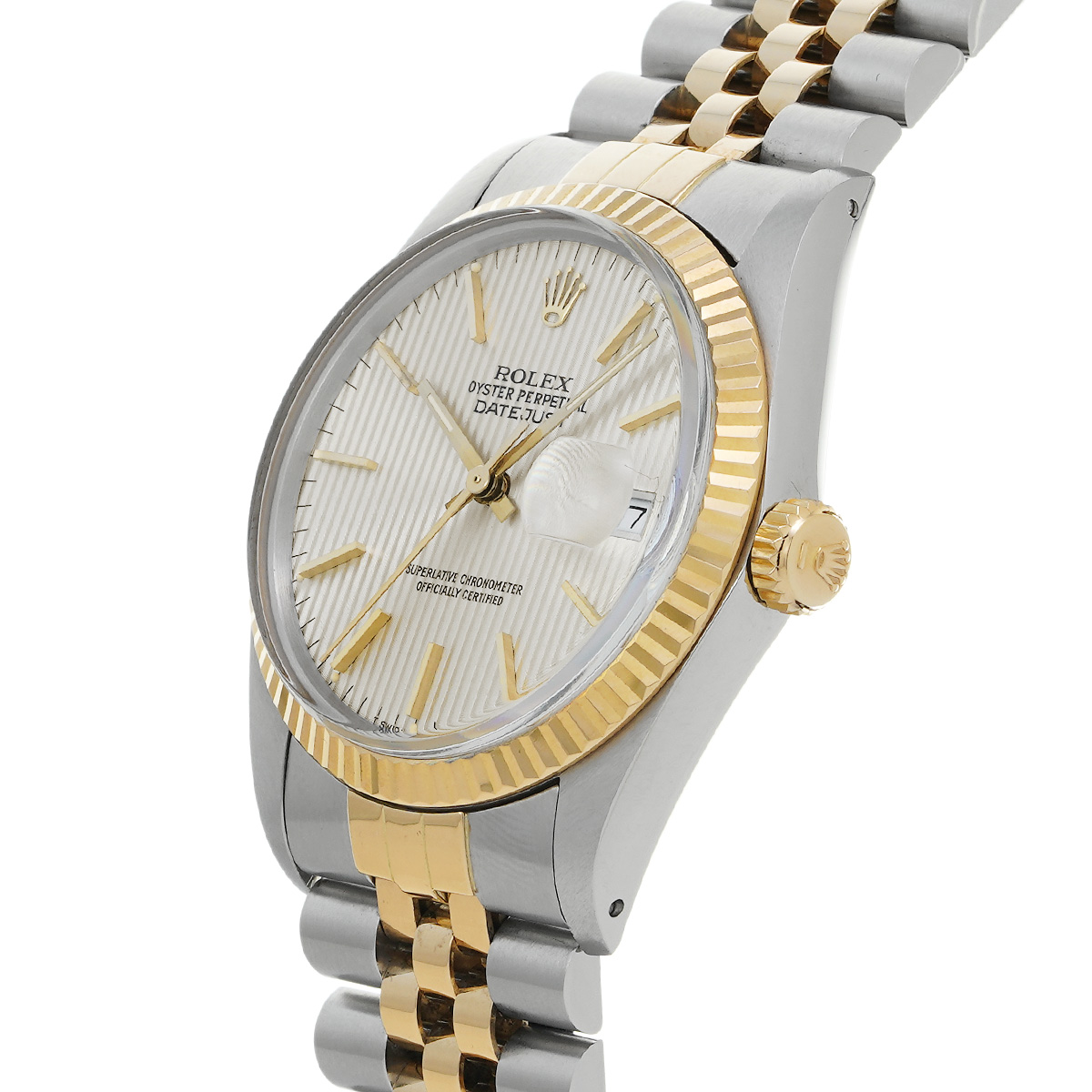 ロレックス デイトジャスト 16013 シルバータペストリー メンズ 時計