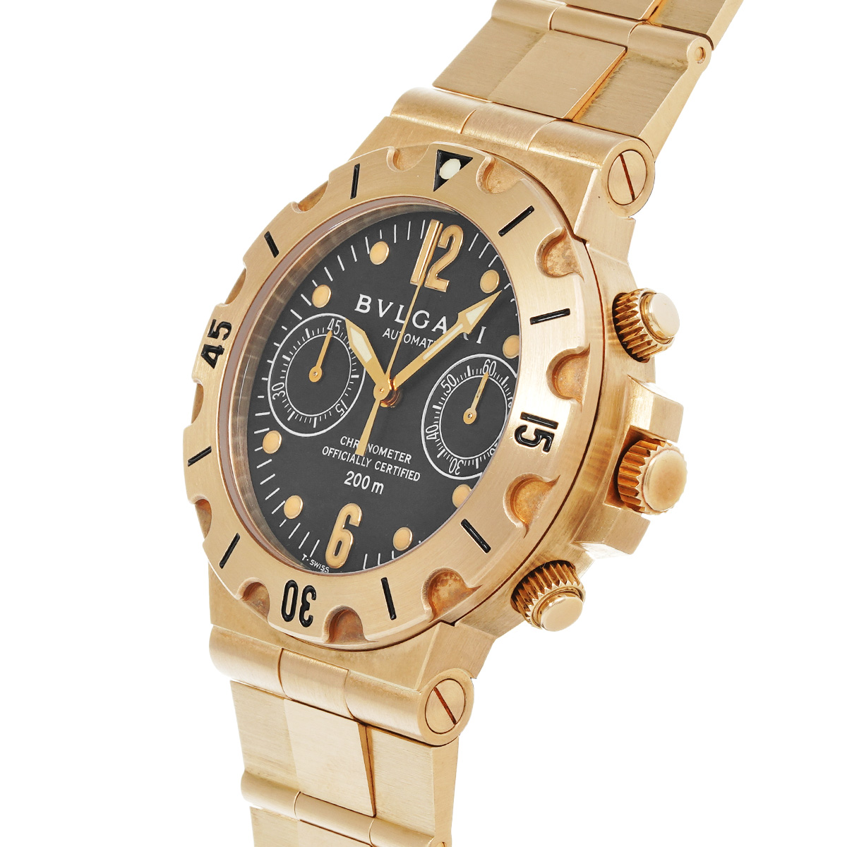 ブルガリ ディアゴノ スクーバ クロノグラフ SC38G ブラック メンズ