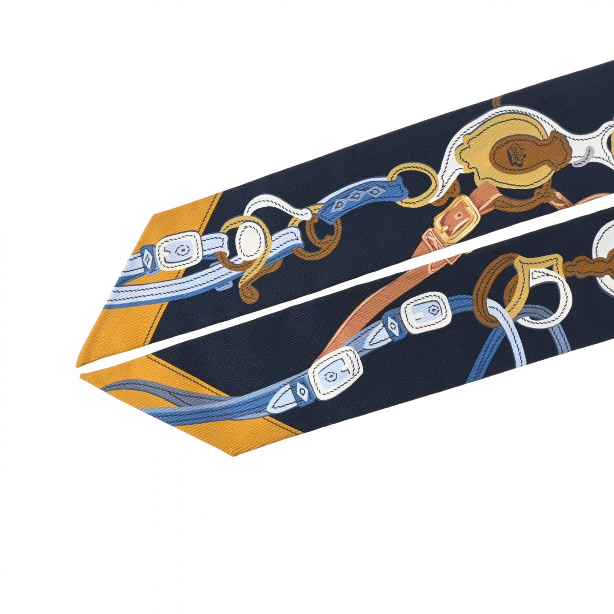 エルメス ツイリー BRIDES DE GALA ネイビー シルク100％ レディース