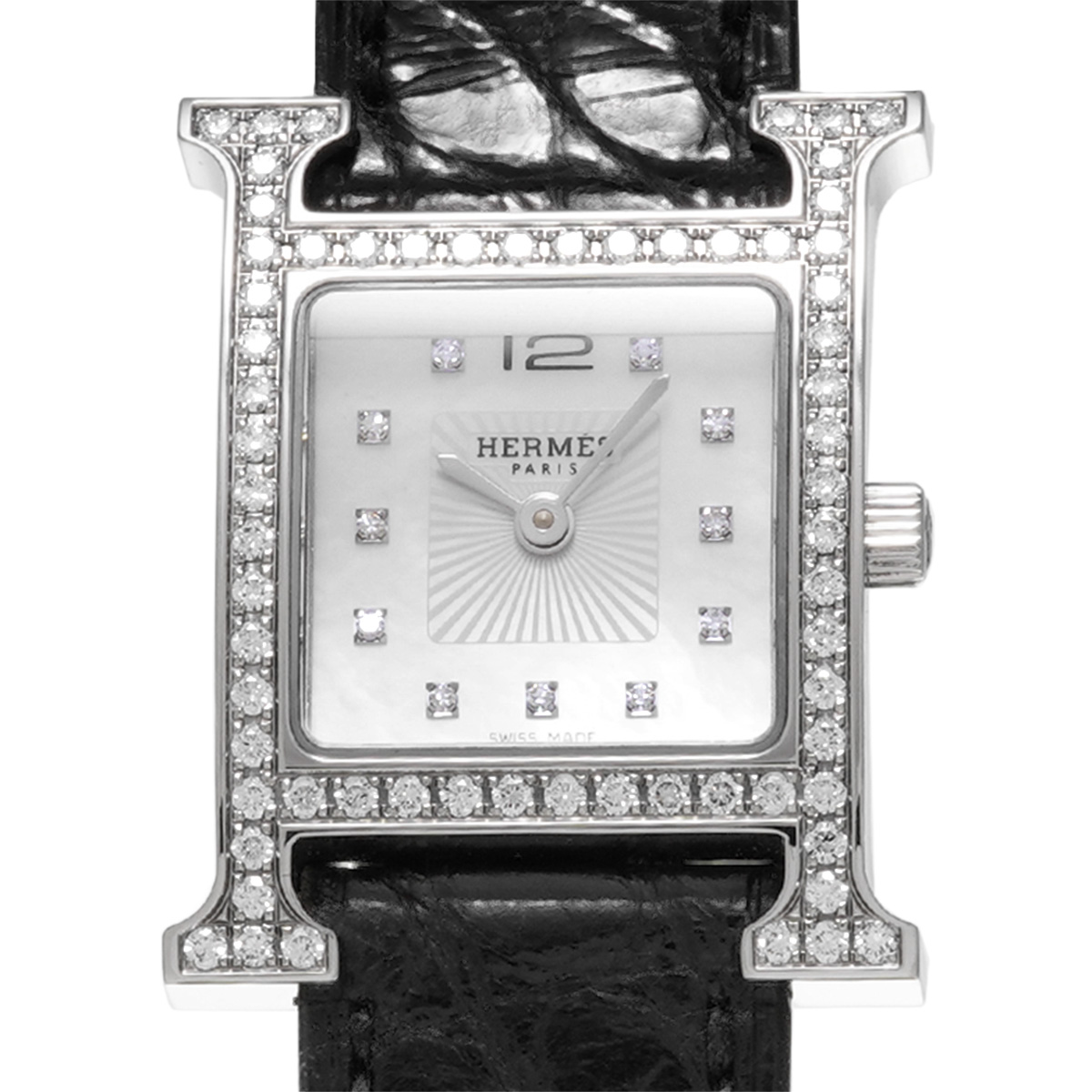 Hウォッチ HH1.230 ホワイトシェル/ダイヤモンド エルメス HERMES