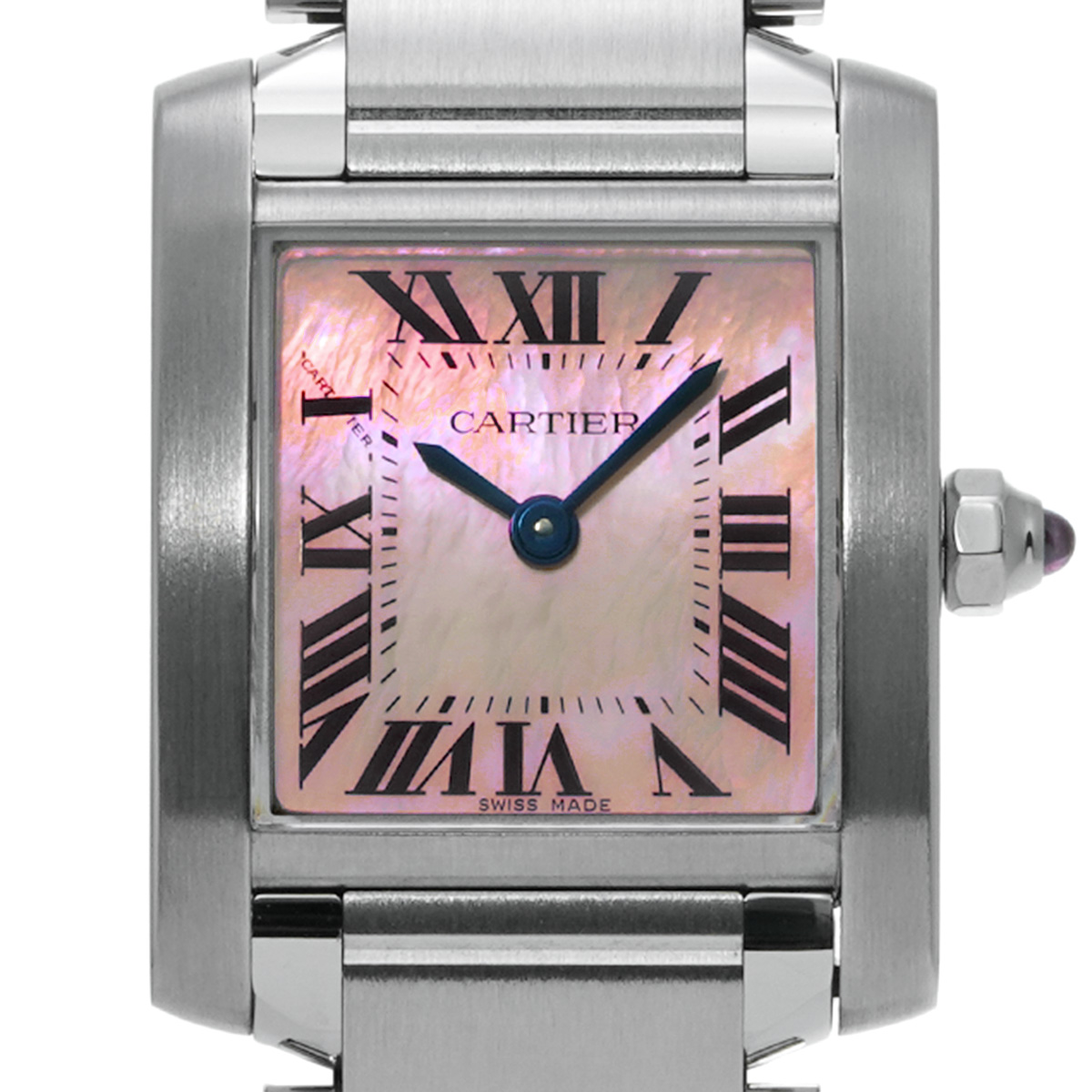 カルティエ タンク フランセーズ SM W51028Q3 ピンクシェル レディース