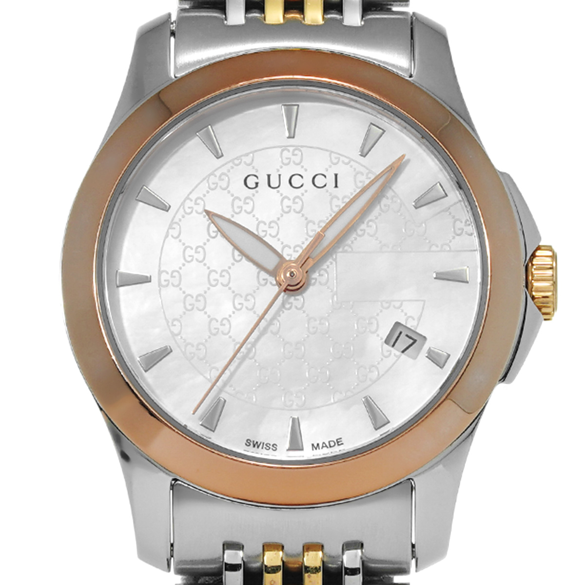 グッチ Gタイムレス YA126537 ホワイトシェル メンズ 時計 【中古