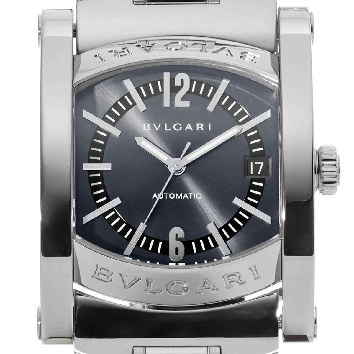 ブルガリ アショーマ AA44S ブルーグレー メンズ 時計 【中古