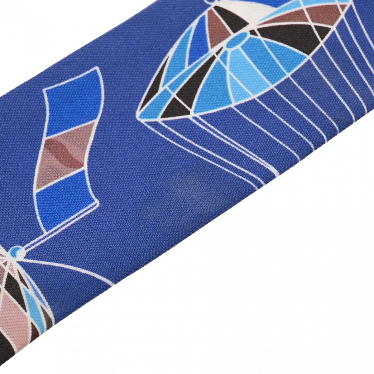 エルメス ツイリー LES FOLIES DU CIEL ブルー系マルチカラー シルク