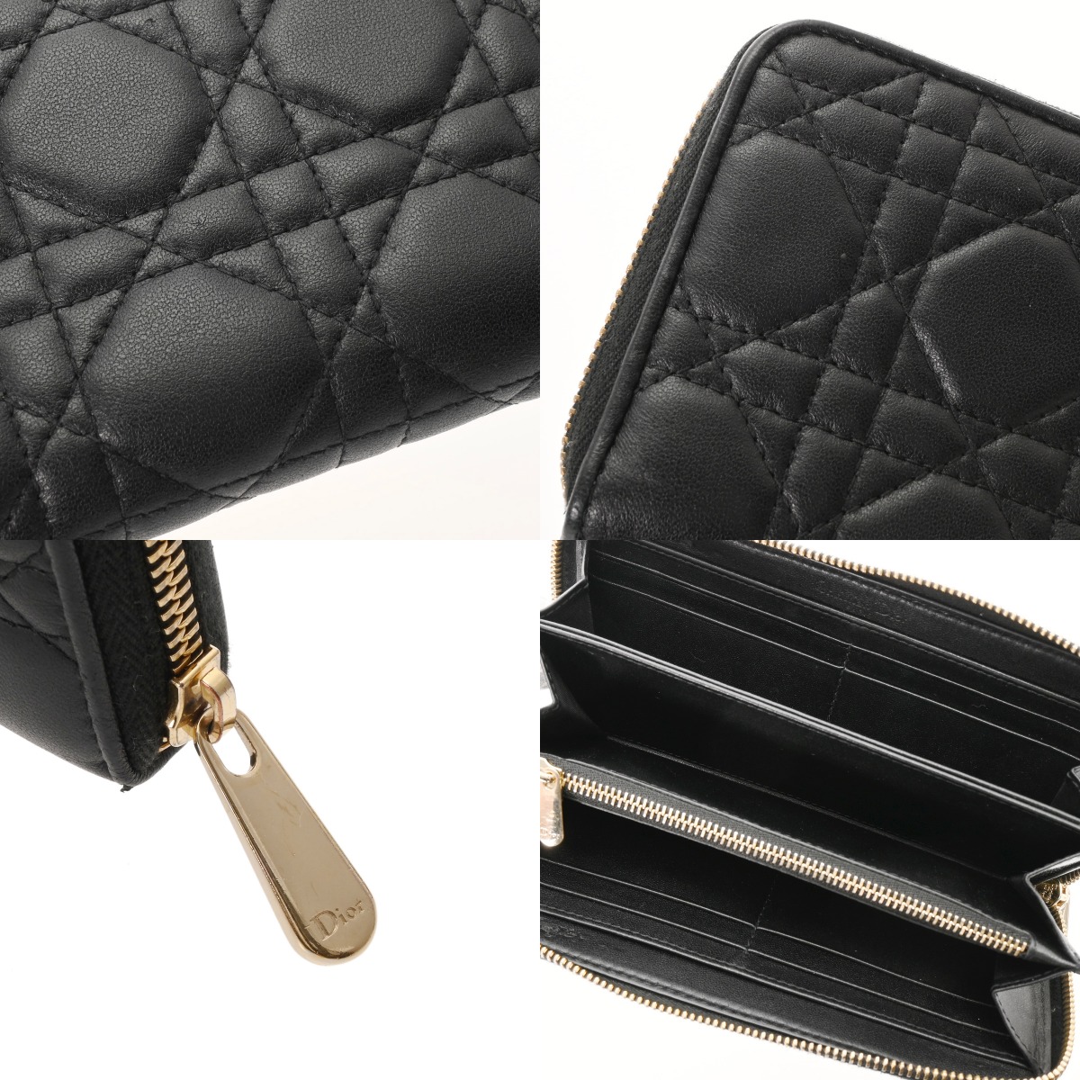 ディオール カナージュ Lady Dior Voyageur ウォレット ブラック