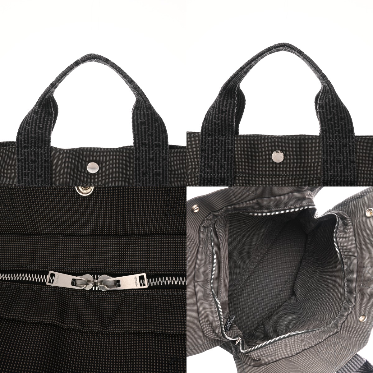 エルメス エールライン MM 新型 グレー キャンバス ユニセックス