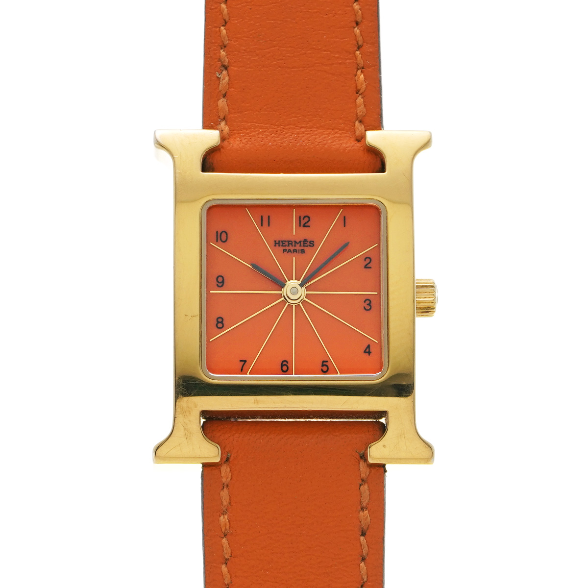 エルメス Hウォッチ HH1.210 オレンジ レディース 時計 【中古