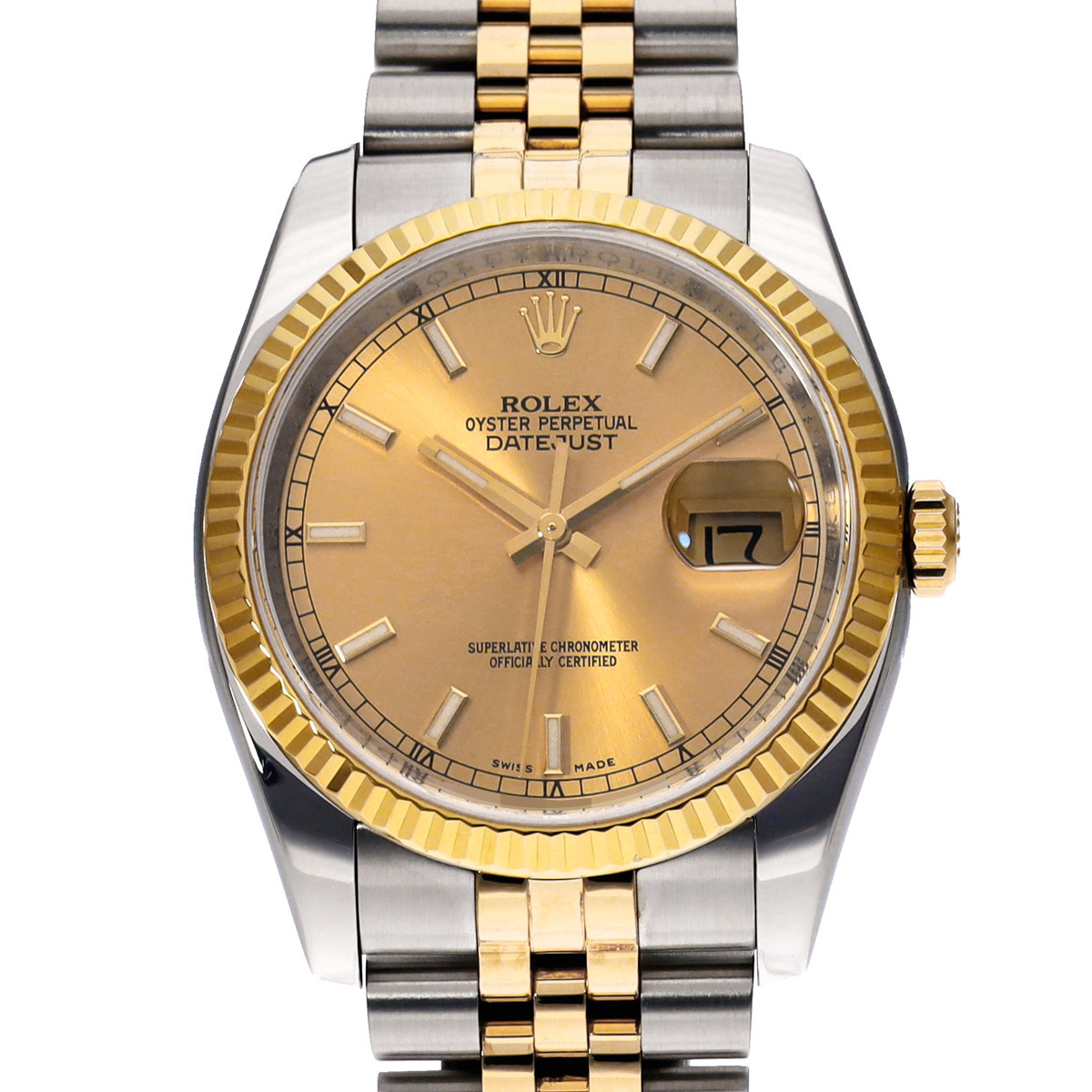ロレックス デイトジャスト 116233 シャンパン メンズ 時計 【中古