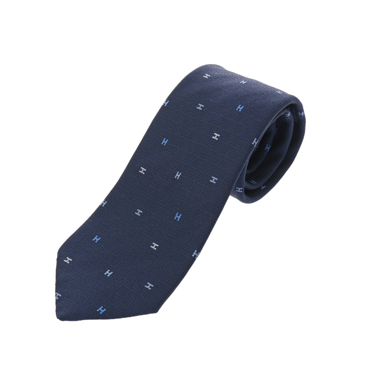 エルメス シルクタイ 7cm スプレッドH マリン/ブルーロワイヤル/シエル