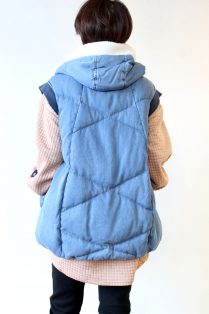 アヤン（ayane）テンセルデニムダウンベスト／ブルー - 22,176円