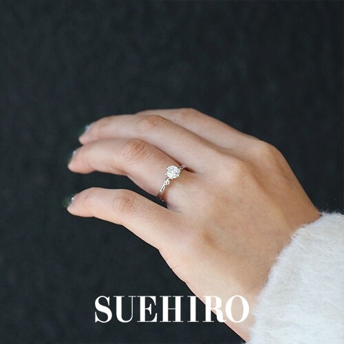 プラチナ ダイヤモンド ソリティア エンゲージリング（婚約指輪