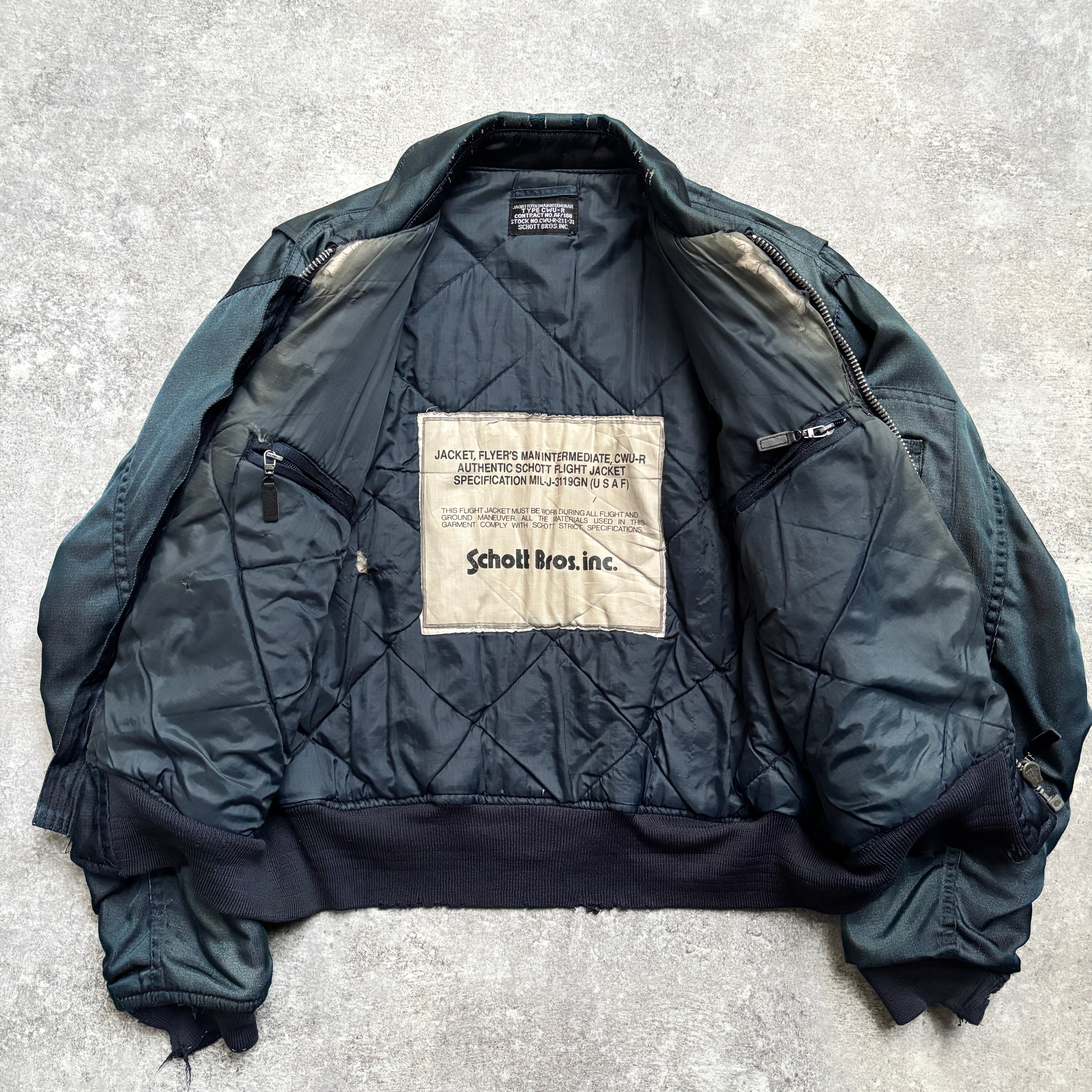 1980's】Schott CWU-R Flight Jacket – WITH GROW