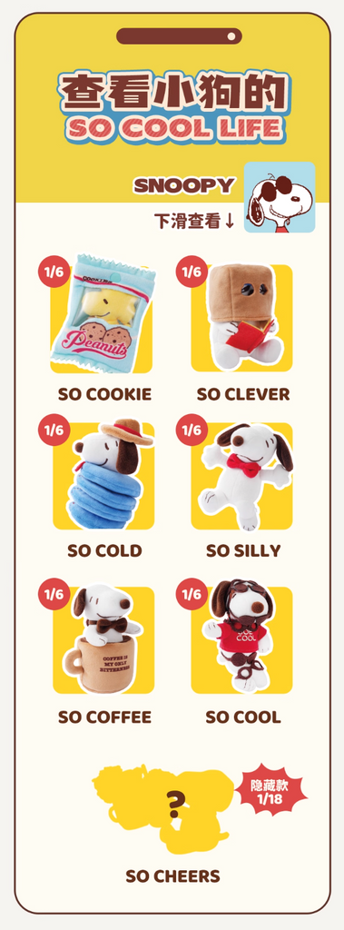 M&G Shop x Peanuts Snoopy So Cool Life Keychain Plush – WooHoo New