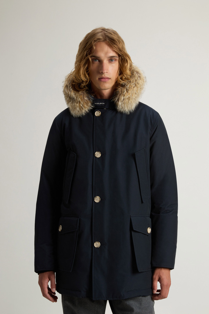Men's Arctic Parka in Ramar Cloth with Detachable Fur Trim blue