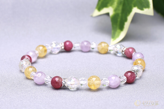 シトリン・トルマリン・ラベンダーアメジスト ブレスレット ｜ 天然石