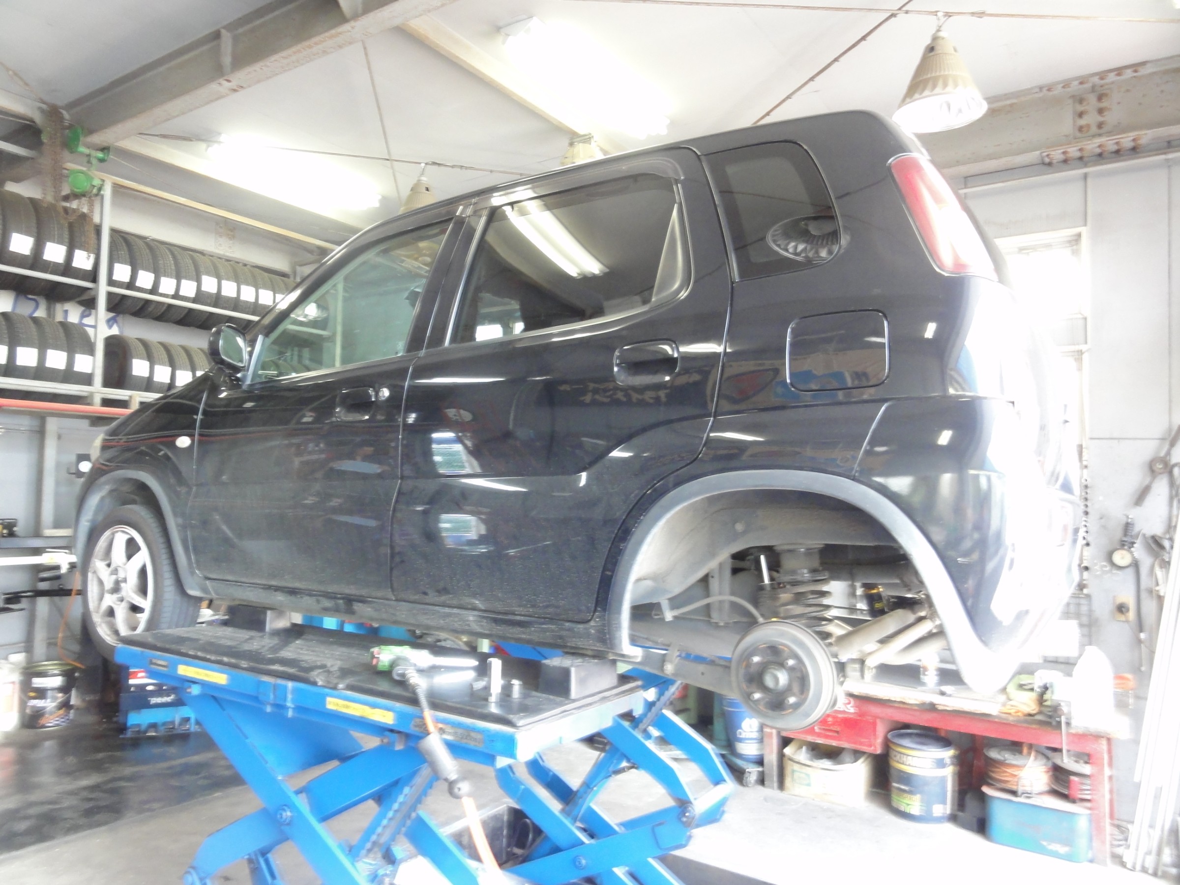 Kei（HN22S）ナビック製「トラクションブラケット」装着＆アライメント