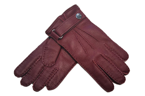 メローラ メンズ手袋◇ディアスキン◇ ボルドー/BORDEAUX《ベルト