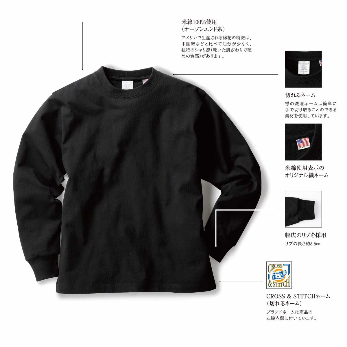 CORNER PRINTING | CROSS & STITCH クロスアンドスティッチ 8.1 oz USA