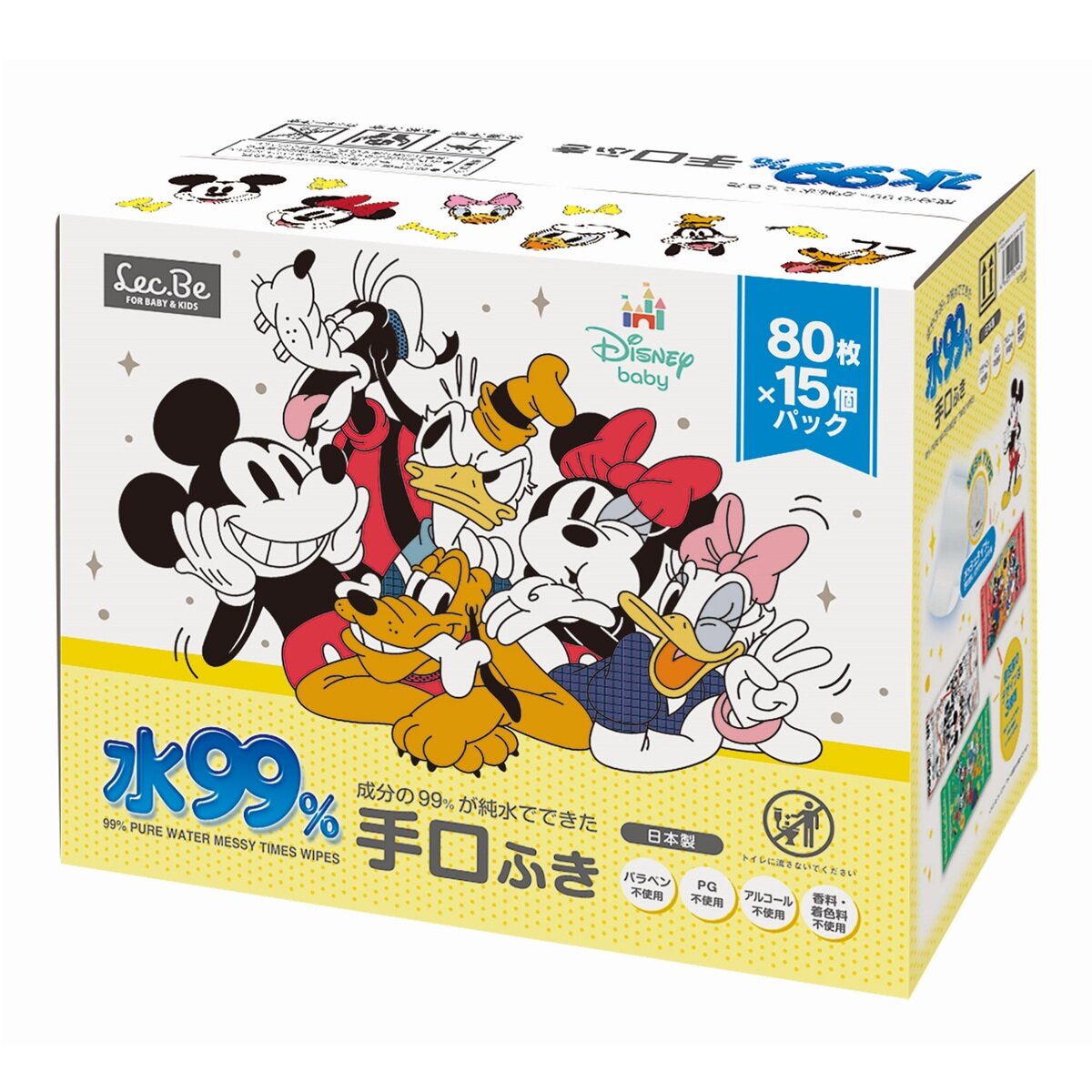 水99% 手口ふき / ミッキー＆フレンズ 80枚入x15個 (1200枚) | Costco