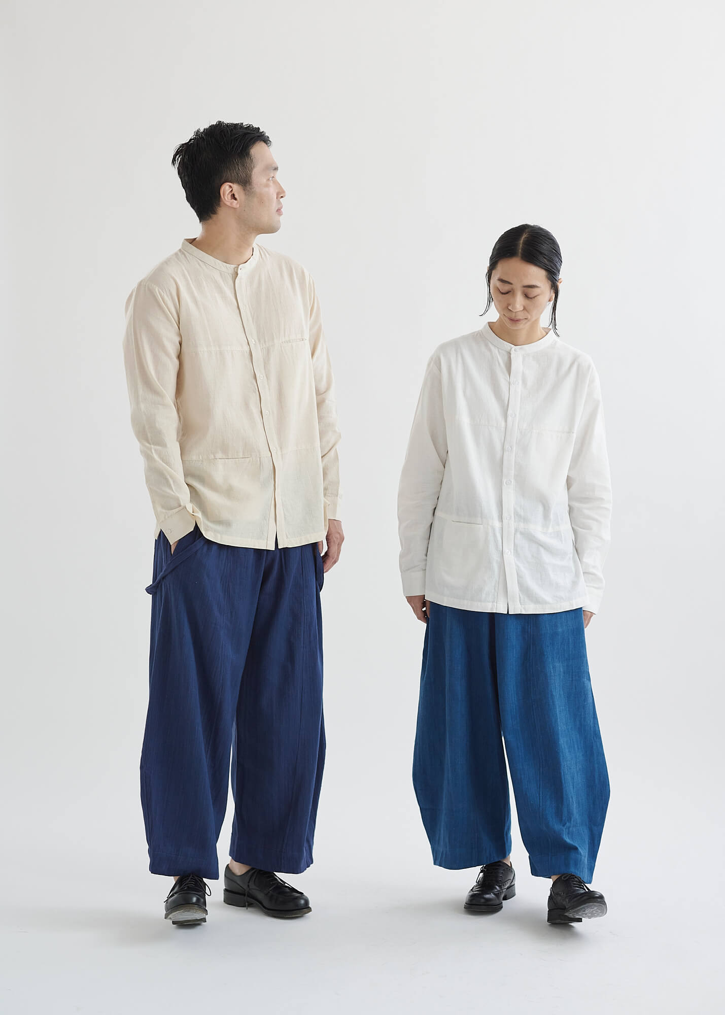 デニムカディサスペンダーワイドパンツ| CALICO キヤリコ：インド手