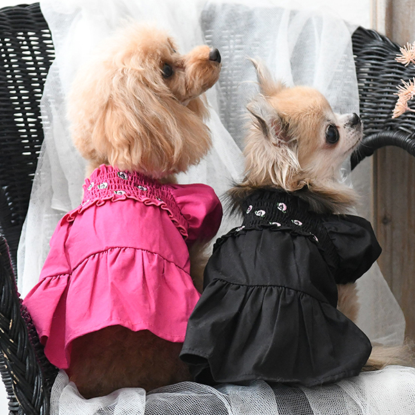 ANNA SUI（アナ スイ）バラ刺繍ティアードワンピース | 犬服・ドック