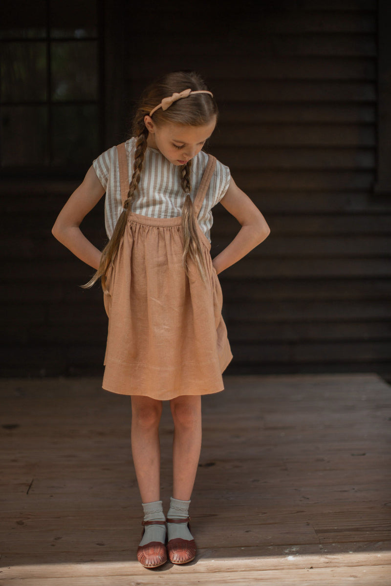 Soor Ploom Eloise Pinafore - Fenugreek – Casp Baby Mommy & Me Boutique
