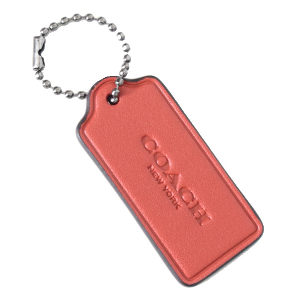 COACH】コーチ レザー ハングタグ チャーム キーホルダー ブラウン