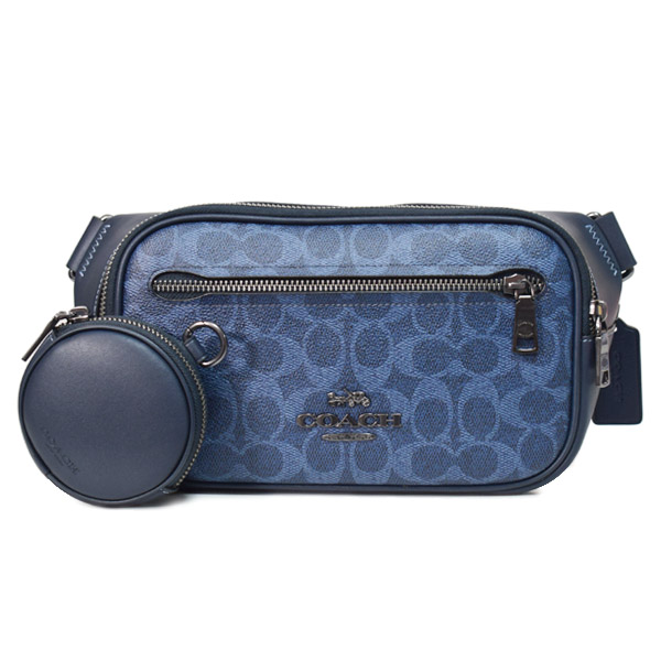 COACH】コーチ ボディバッグ コーティングキャンバス レザー