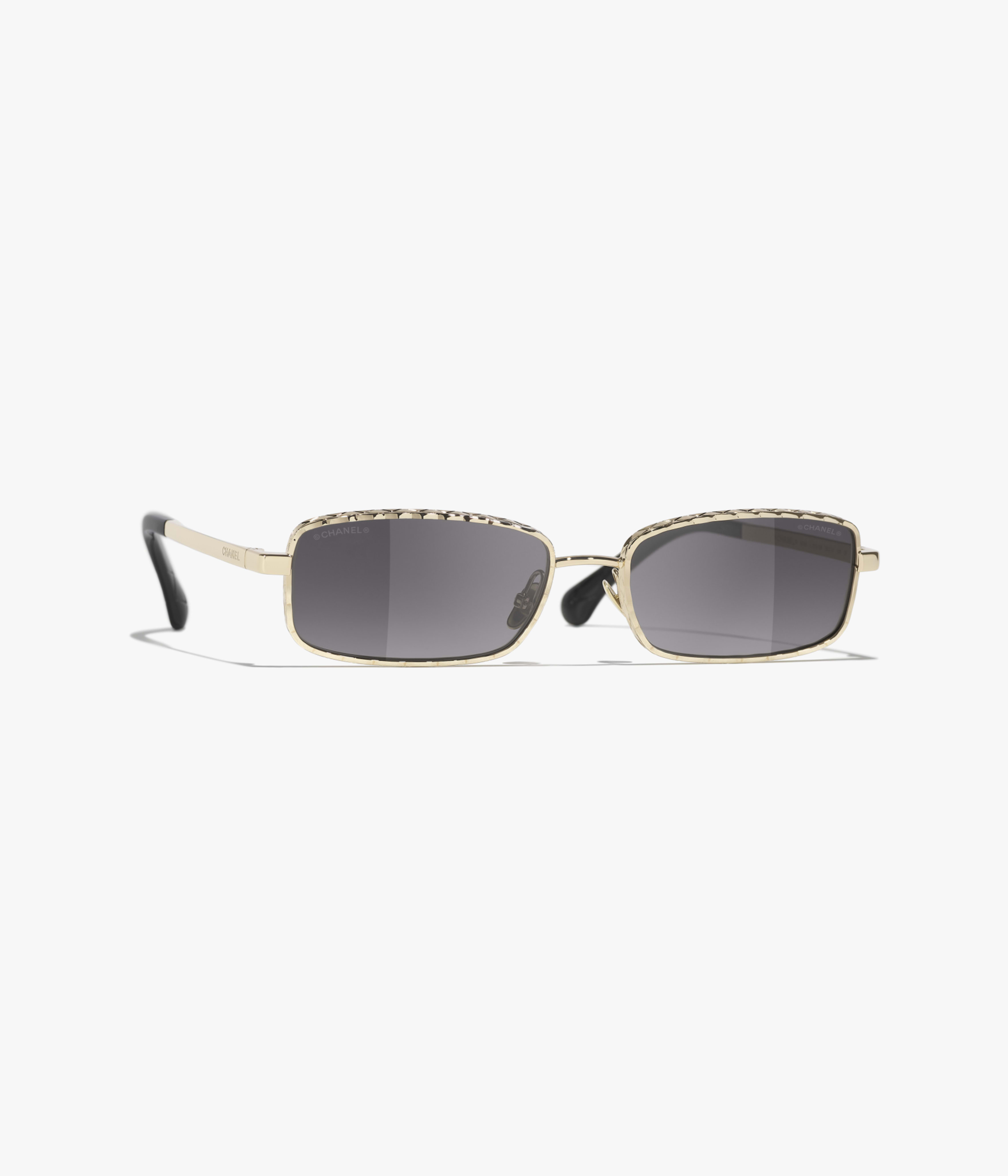 CHANEL サングラス: レクタングル シェイプ サングラス, メタル 4295