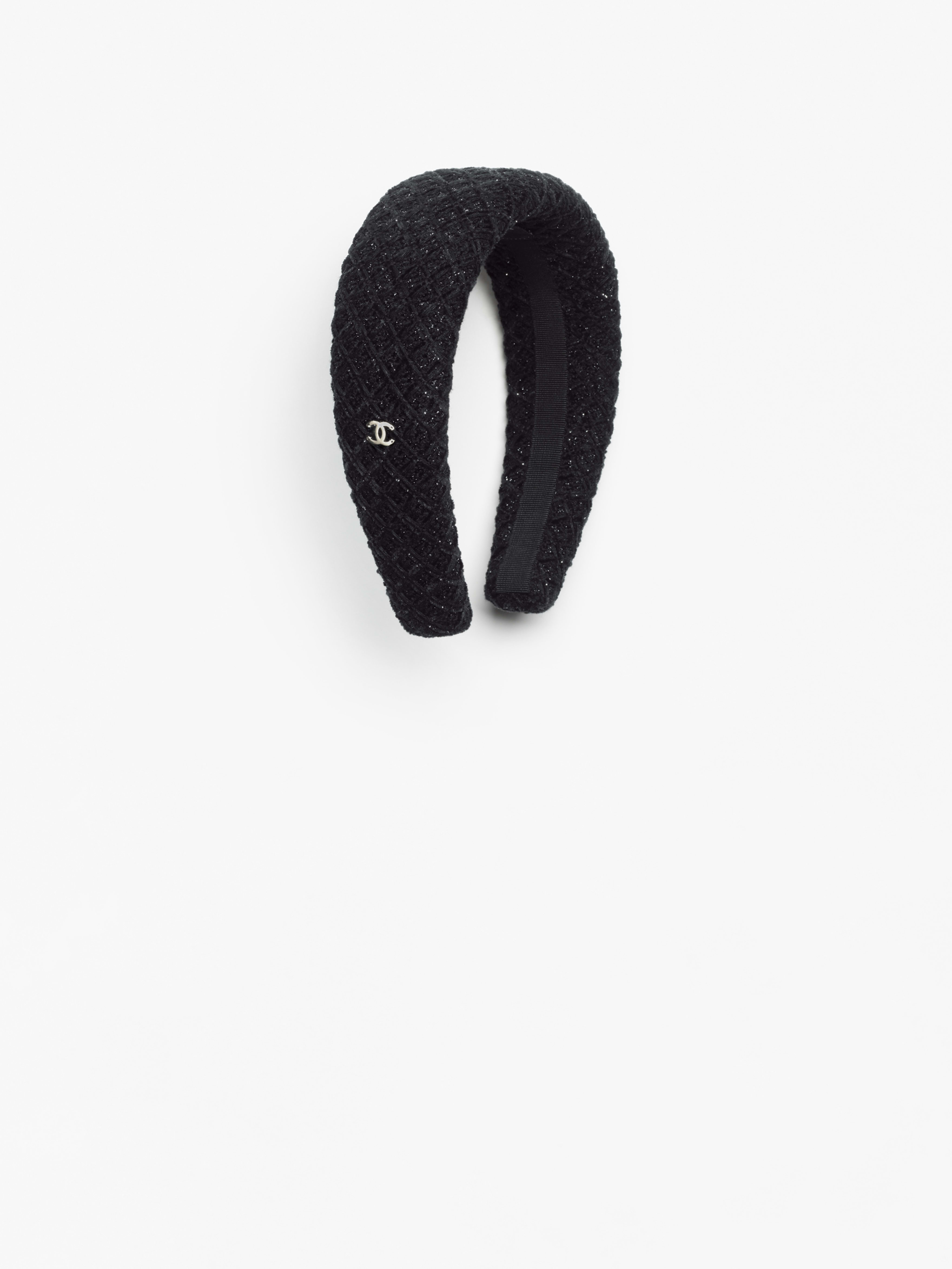 ヘアバンド - コットン ツイード、ブラック — ファッション | CHANEL