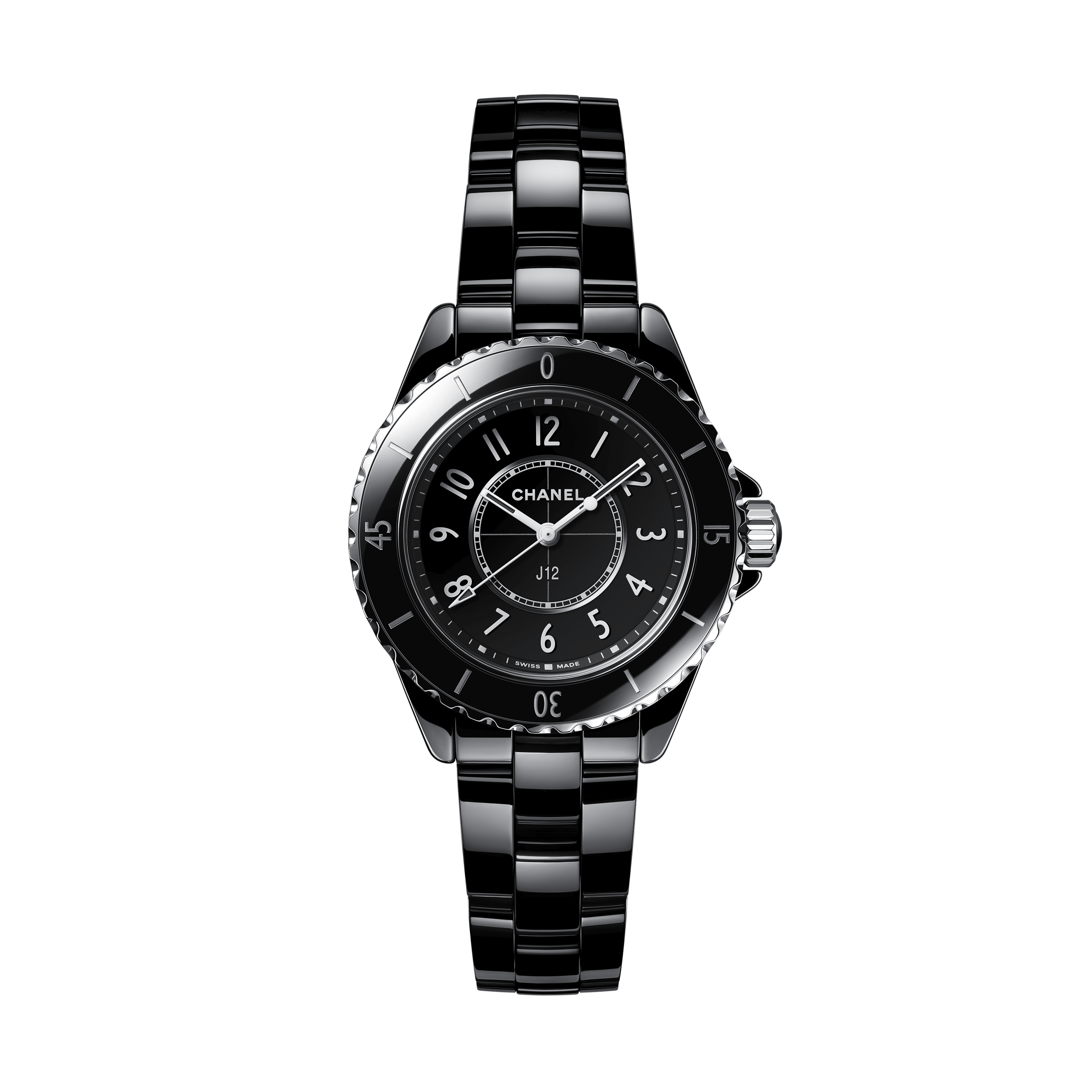 J12 Watch, 33 mm - Black ceramic & Steel - H5695 | CHANEL