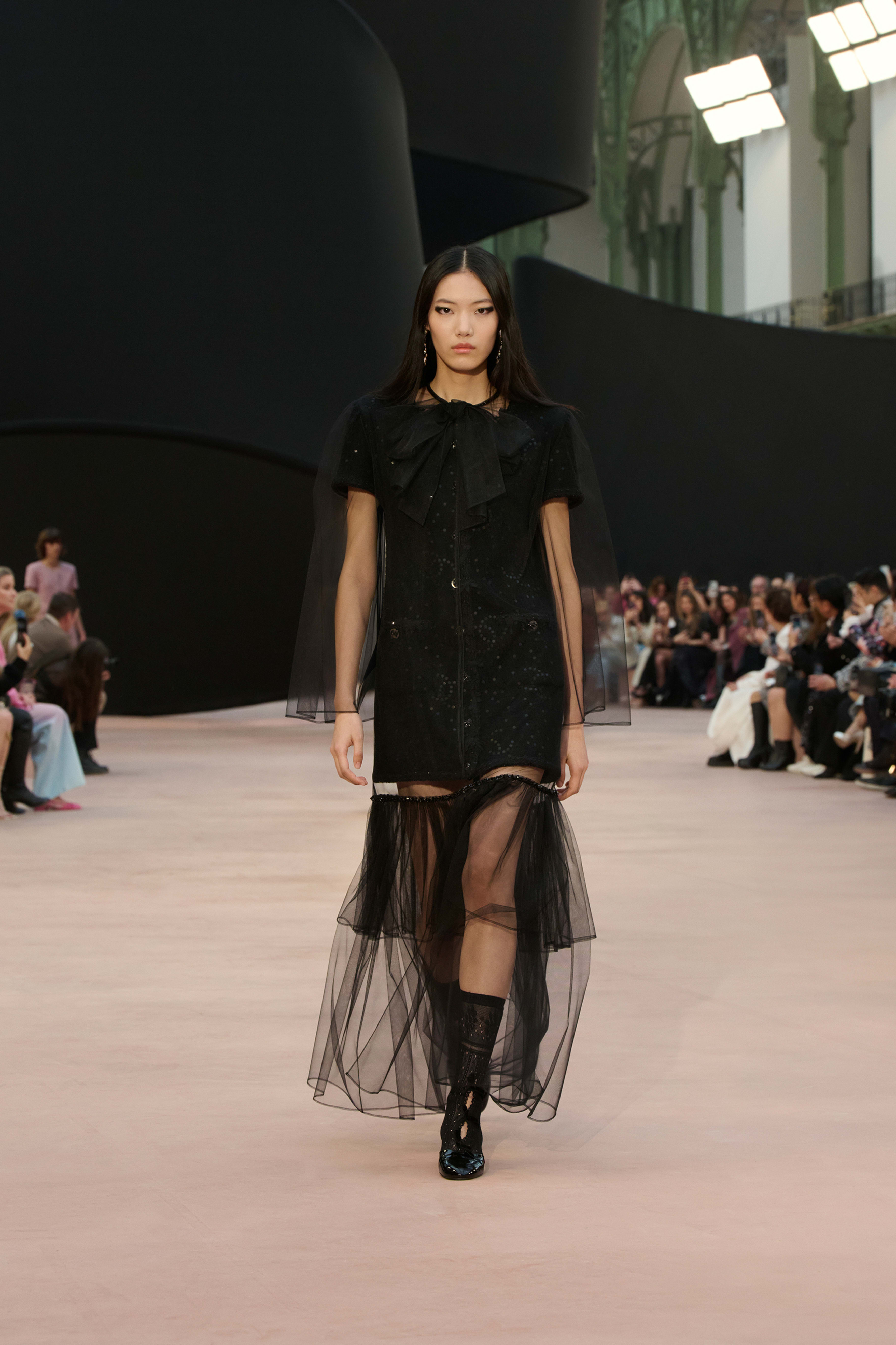 ショート ドレス - スパンコール エンブロイダリー カシミヤ & ウール