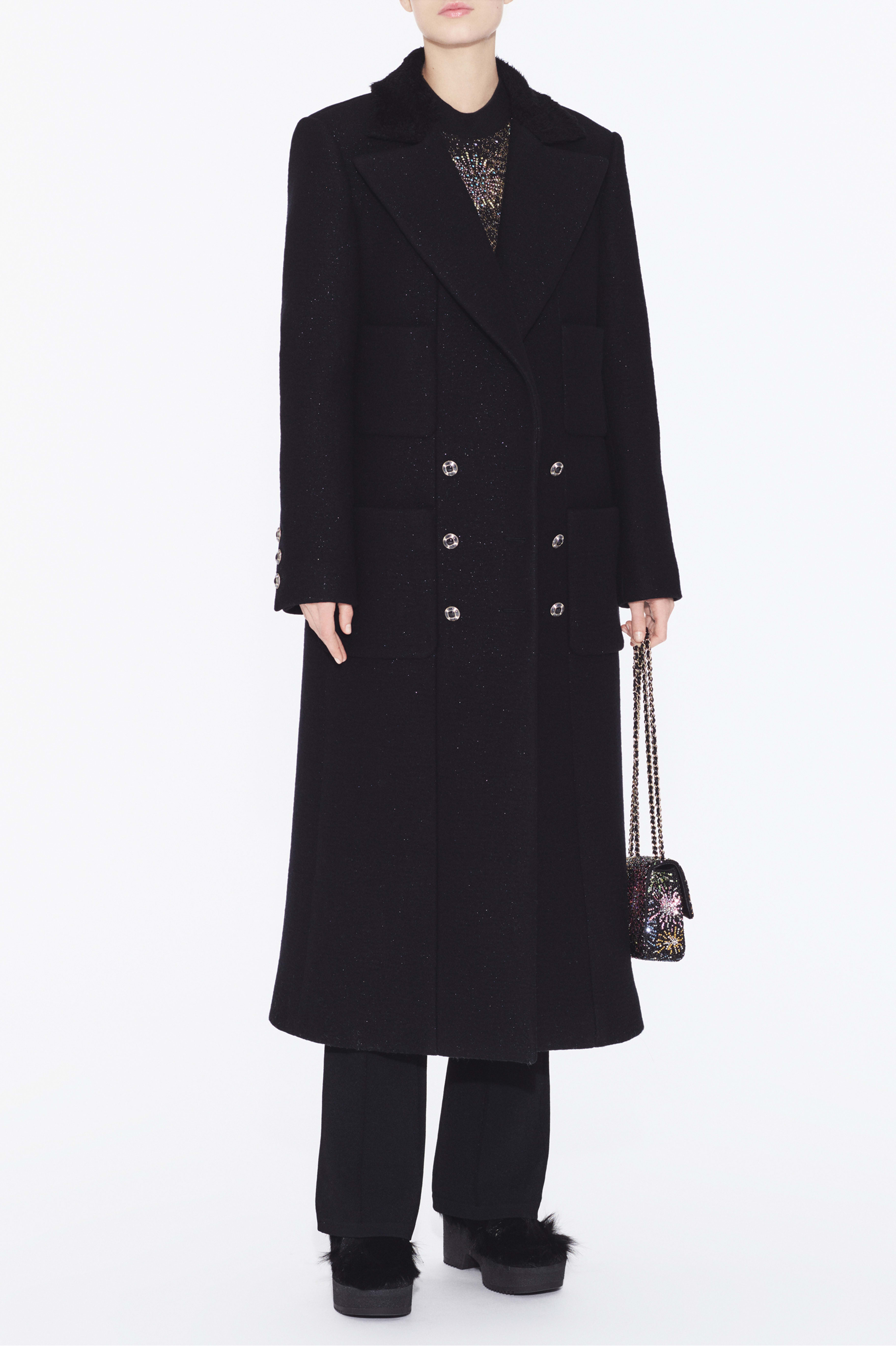 コート - カシミヤ & ウール、ブラック — ファッション | CHANEL シャネル