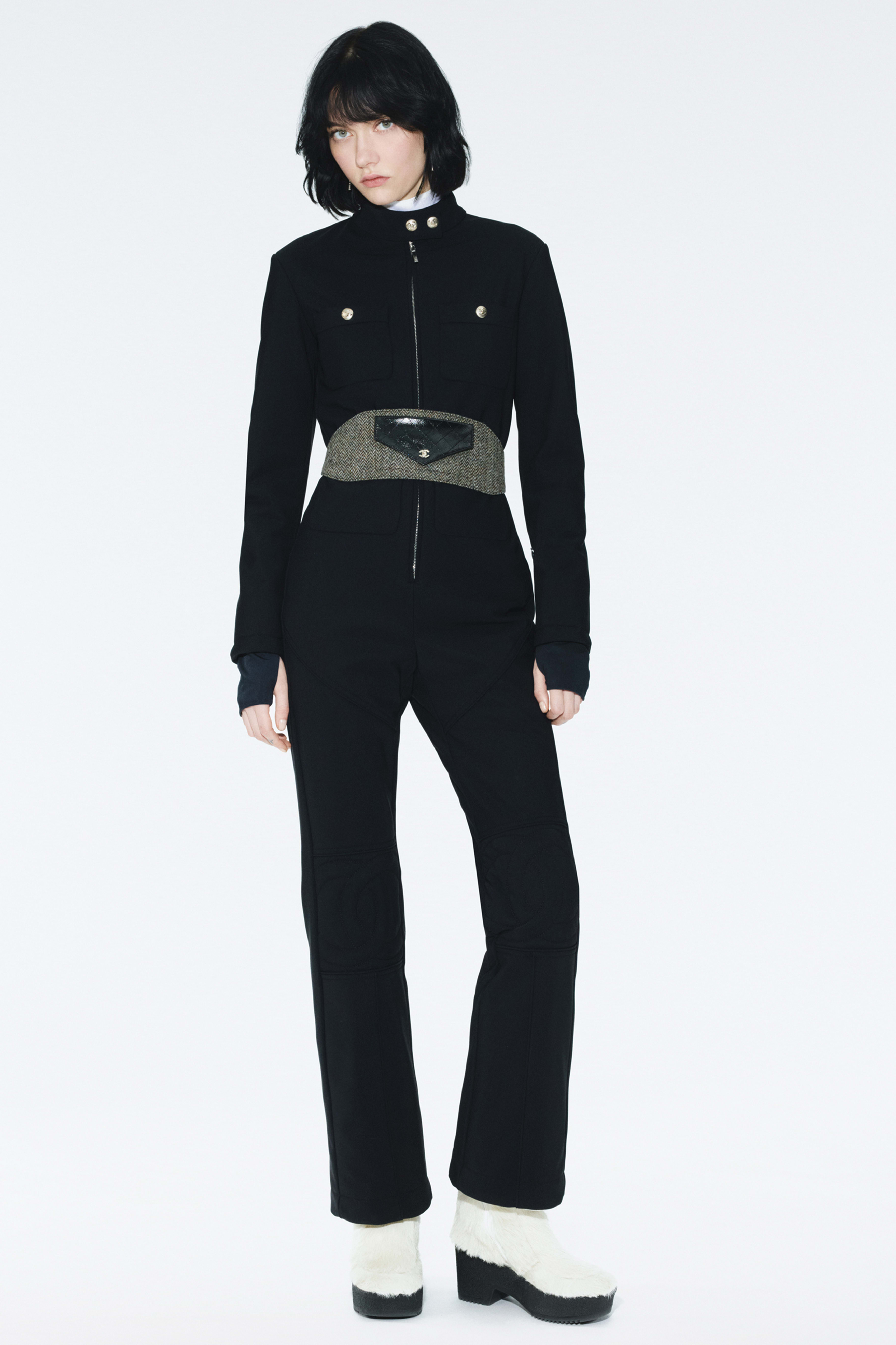 ジャンプスーツ - ミックス ファイバー、ネイビーブルー