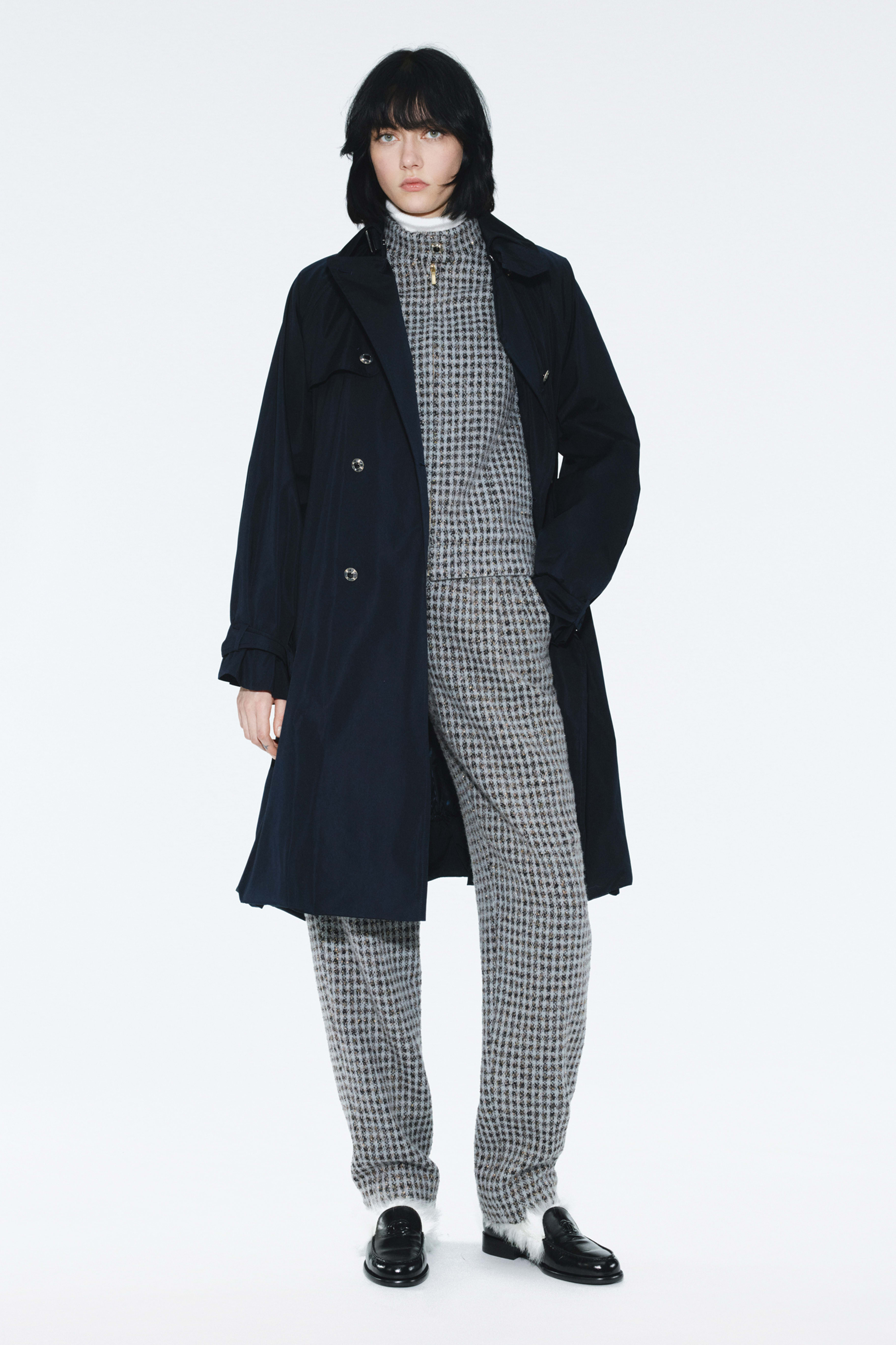 Trench coat - Cotton & silk, navy blue — Fashion | CHANEL