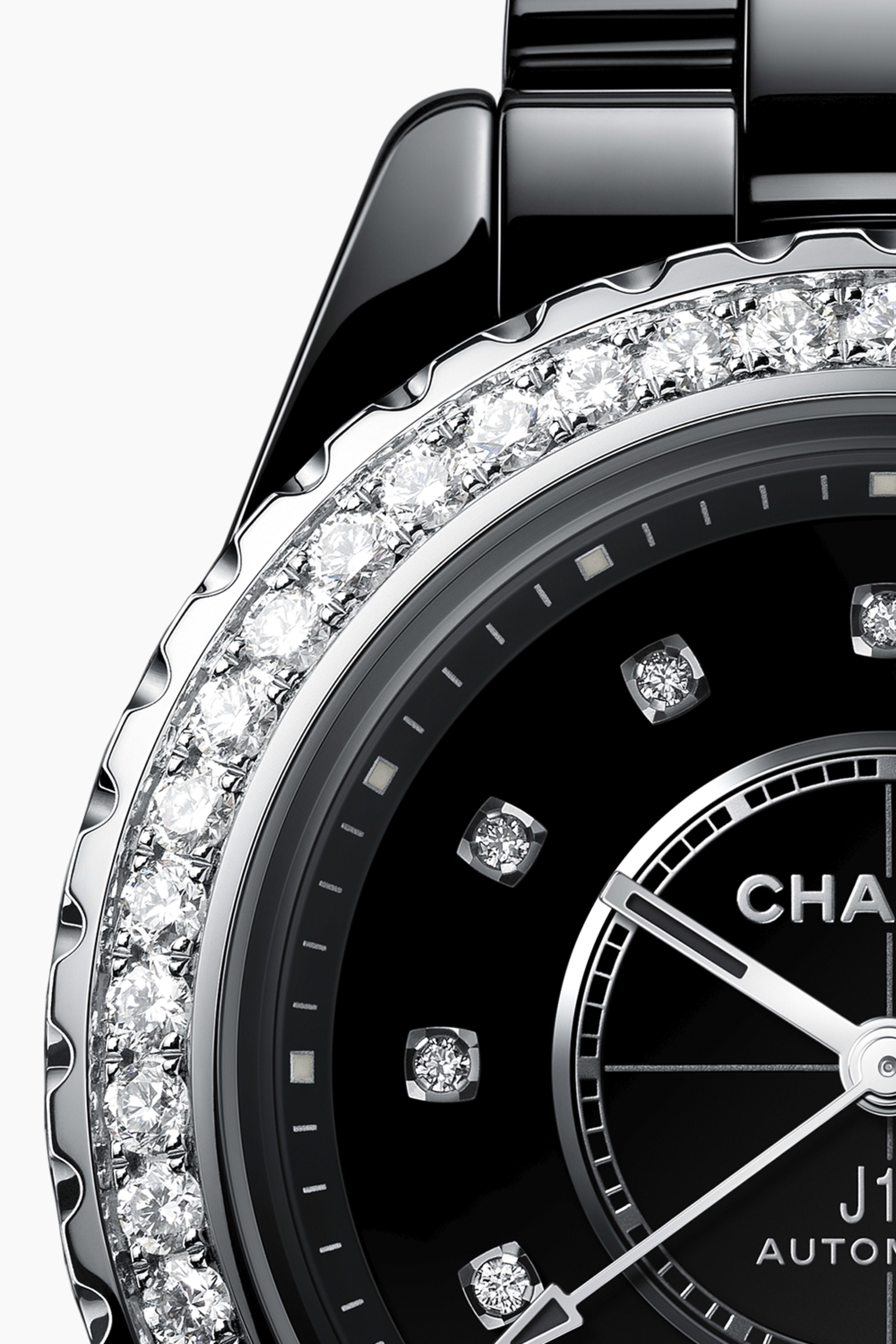 J12 ダイヤモンドベゼル キャリバー 12.2, 33mm - ブラック セラミック