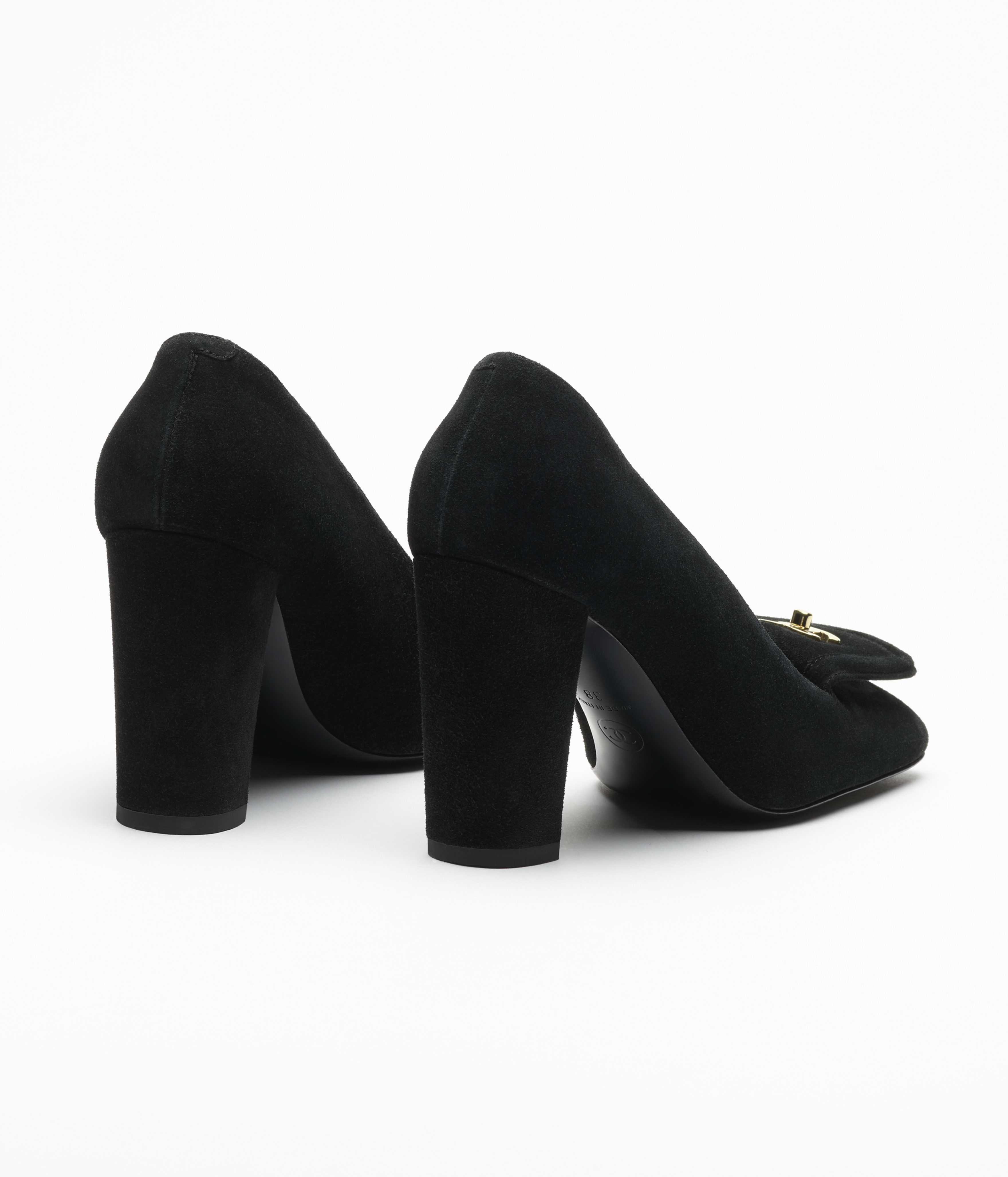 パンプス - スエード カーフスキン、ブラック — ファッション | CHANEL
