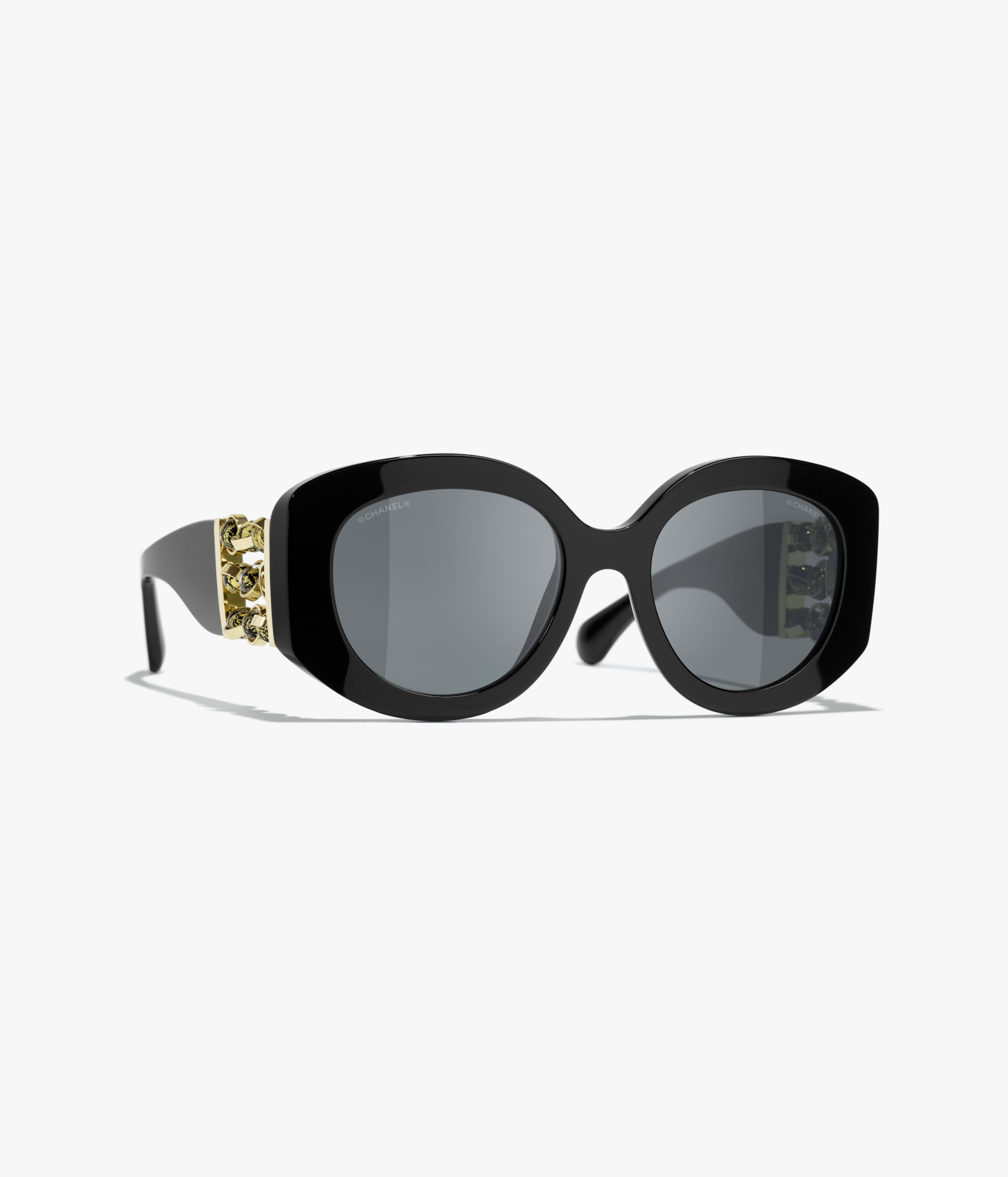 CHANEL サングラス: オーバル シェイプ サングラス, アセテート
