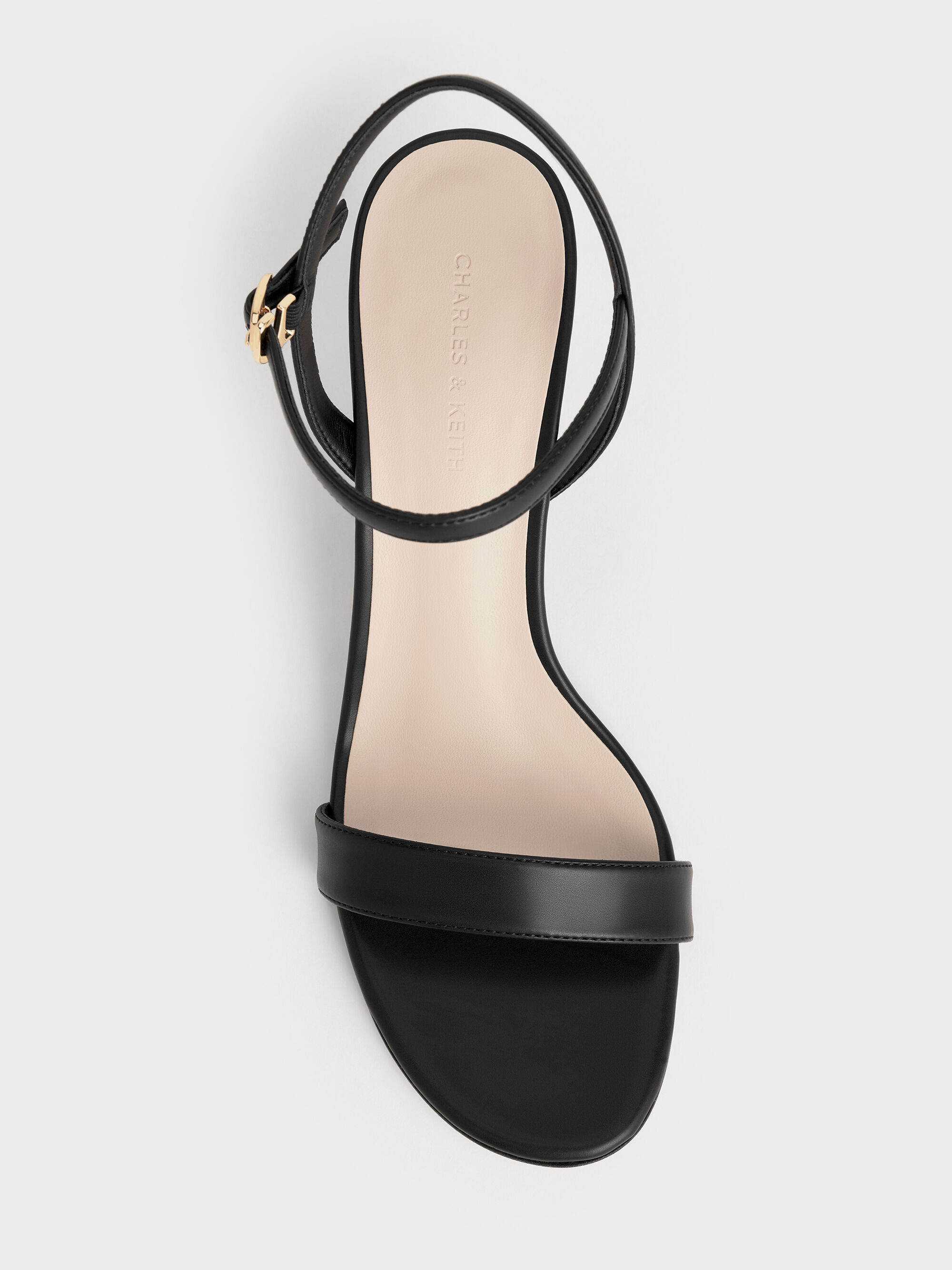 Black Oleana Clear Trapeze Heel Sandals - Black - CHARLES & KEITH US