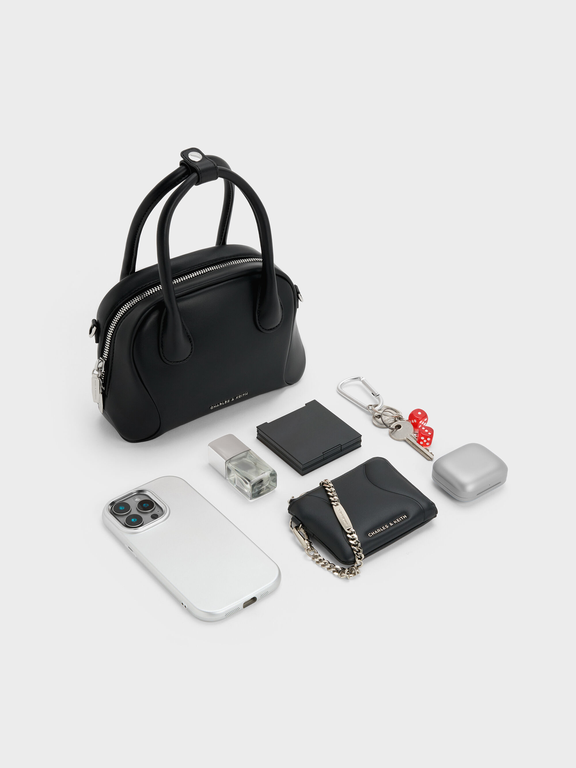 Nelly ネリ ボウリングバッグ - ノワール | CHARLES & KEITH