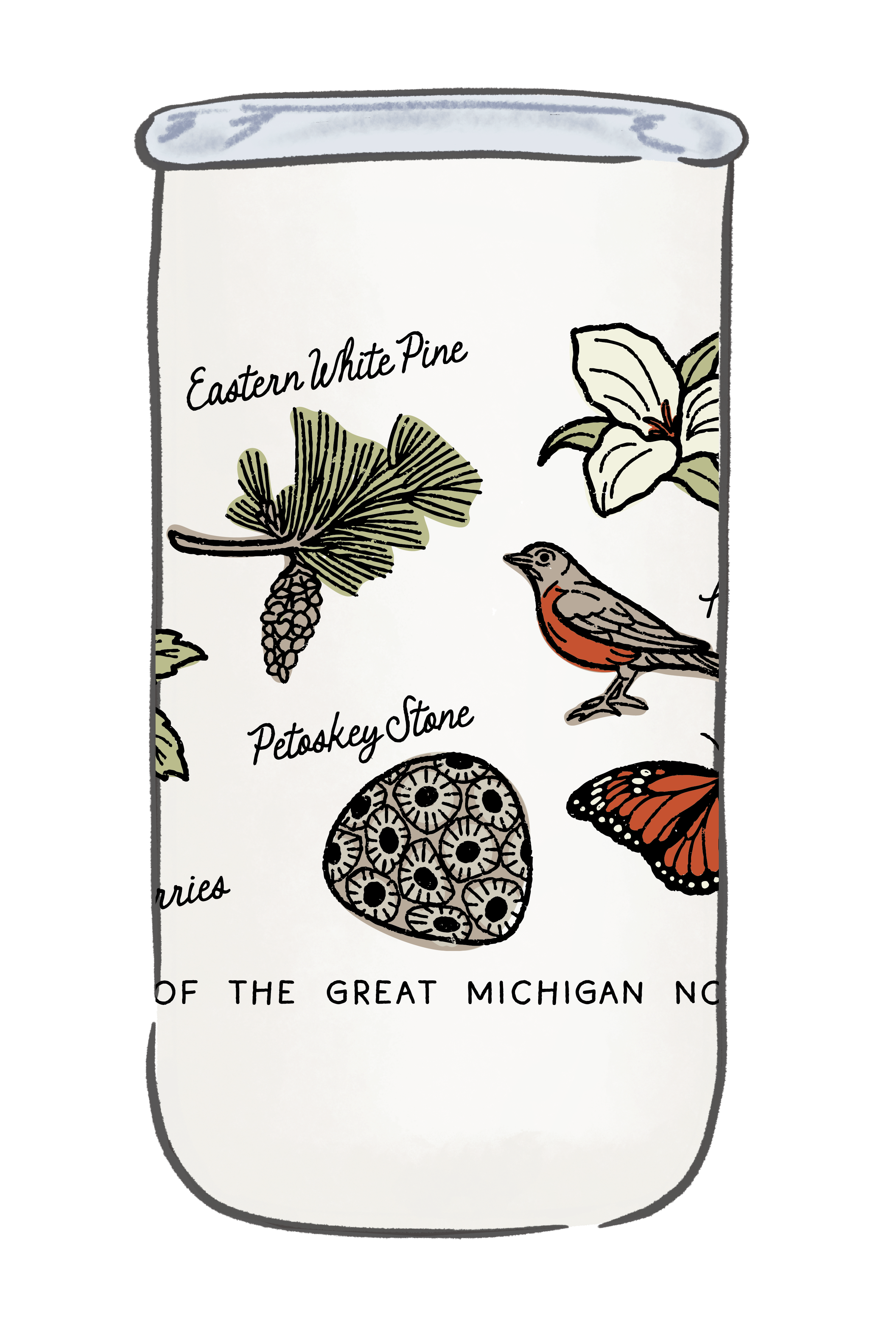 Mi Nature12oz White Tumbler – Cherry Republic