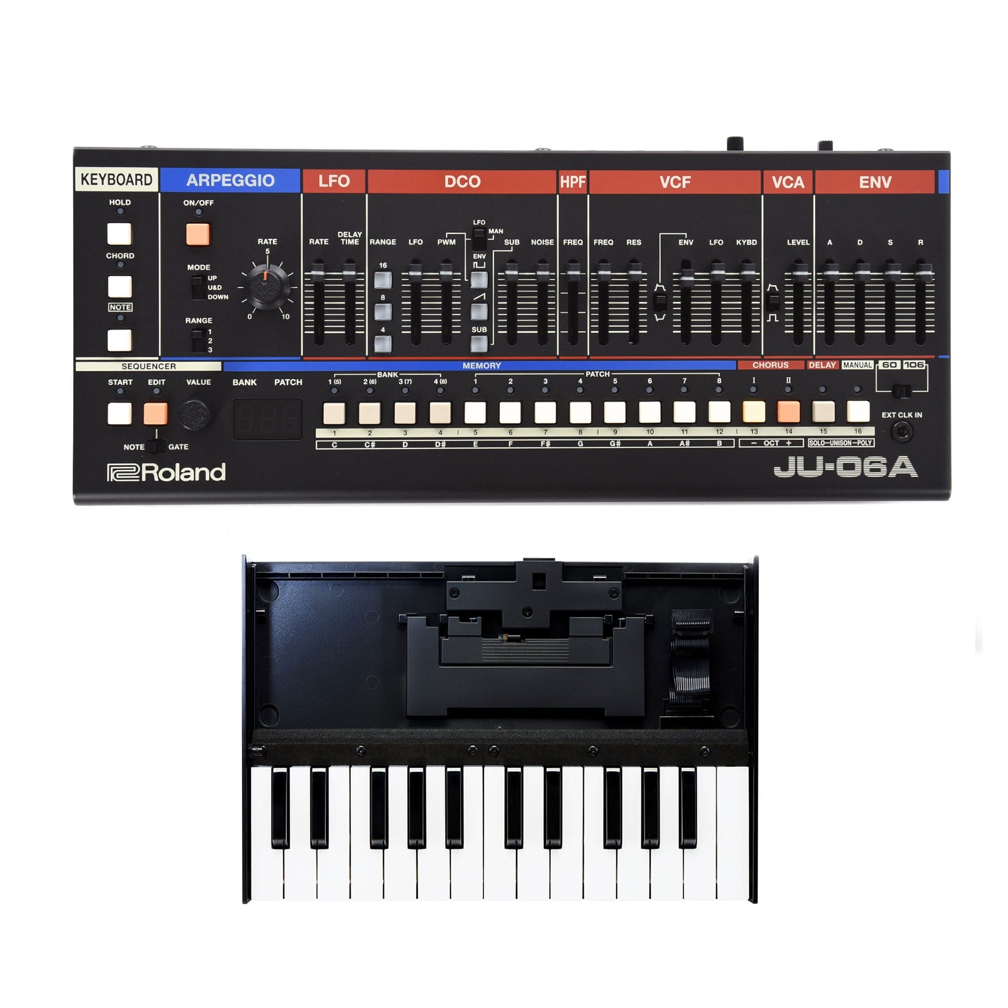 Roland JU-06A Synthesizer and Boutique K-25m Portable Keyboard