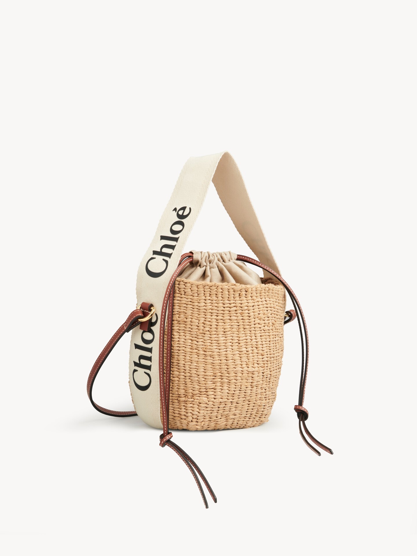 Small Woody basket in natural fibers White - Chloé