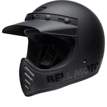 Bell Moto-3 Classic Solid Blackout Helmet Full Face - Chromeburner
